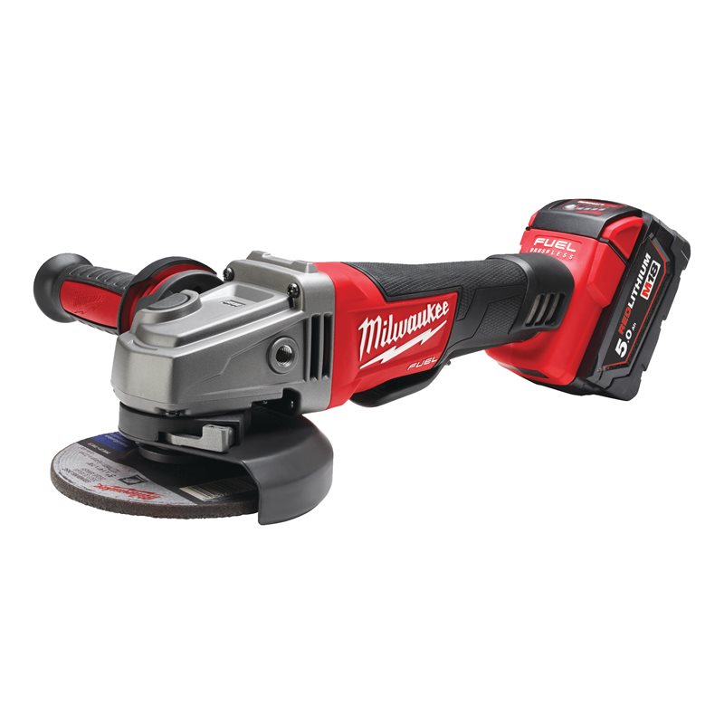 AKU KUTNA BRUSILICA PRIHVAT PLOČE 125MM 18V/5.0AH 8500 O/MIN MILWAUKEE M18 CAG125X-502XPD 4933448864-MWU