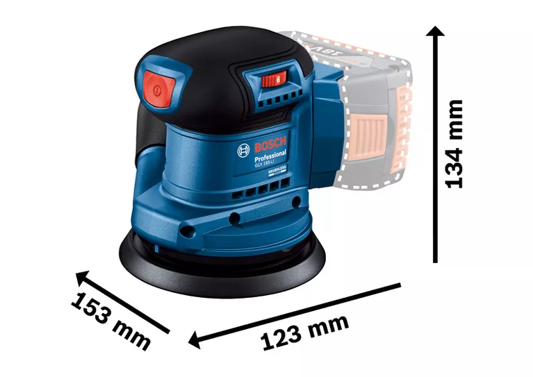 AKU BRUSILICA EKSCENTARSKA BOSCH GEX 185 LI 18 V 40 Ah SOLO ALAT agropower 682973154 AgroPower Vrtni alati i strojevi