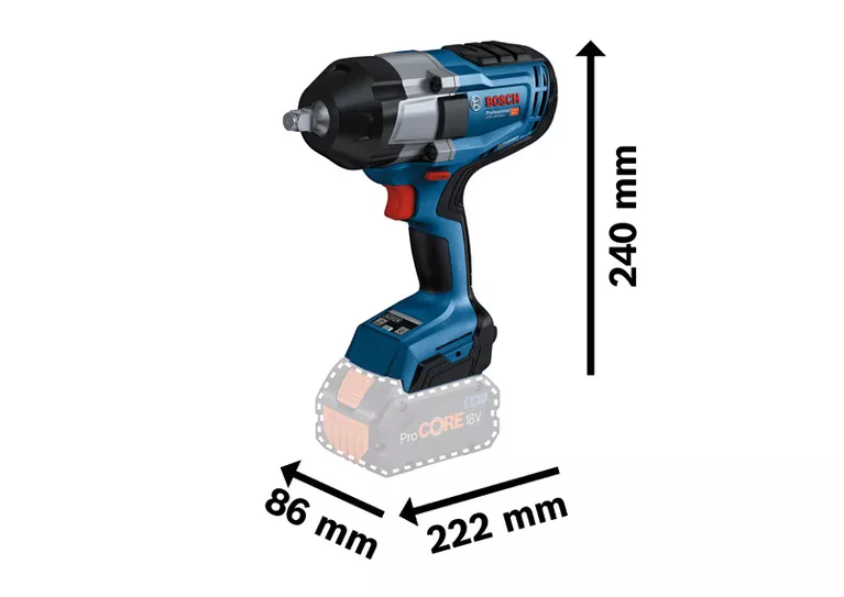 AKU UDARNI STEZAC GDS 18V 1000 BOSCH 2X5AH 10001600NM agropower 298138222 AgroPower Vrtni alati i strojevi