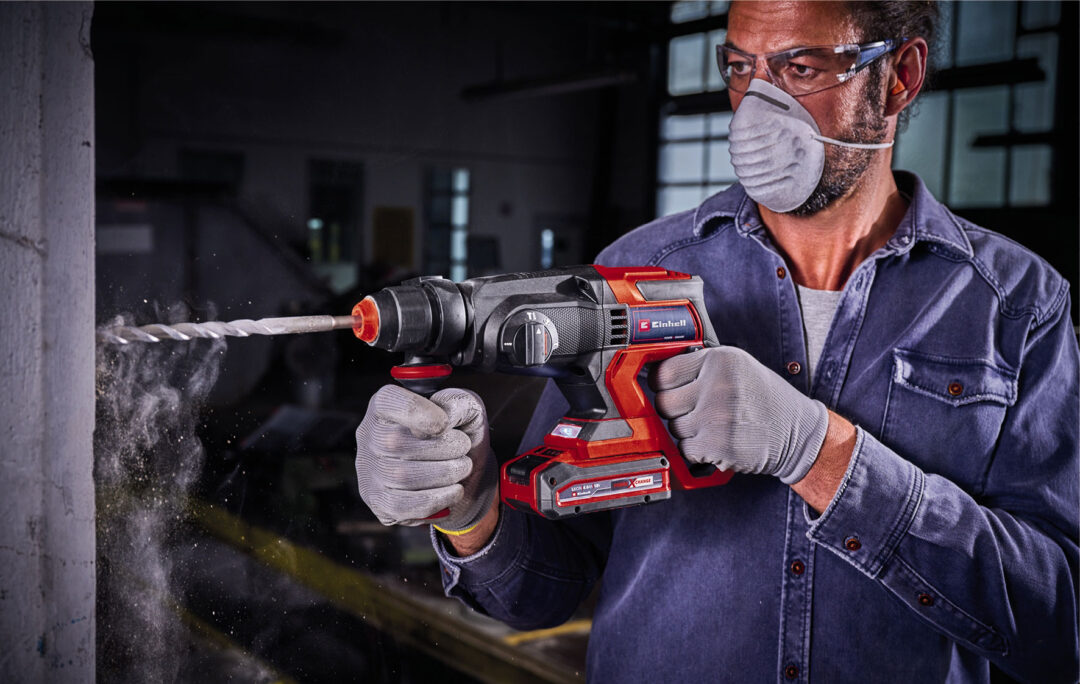 EINHELL aku set TE-TK 18/3 Li +2 Kit bušilica, kutna brusilica, bušaći čekić PXC 2xAku 18V 3,0Ah - Slika 4