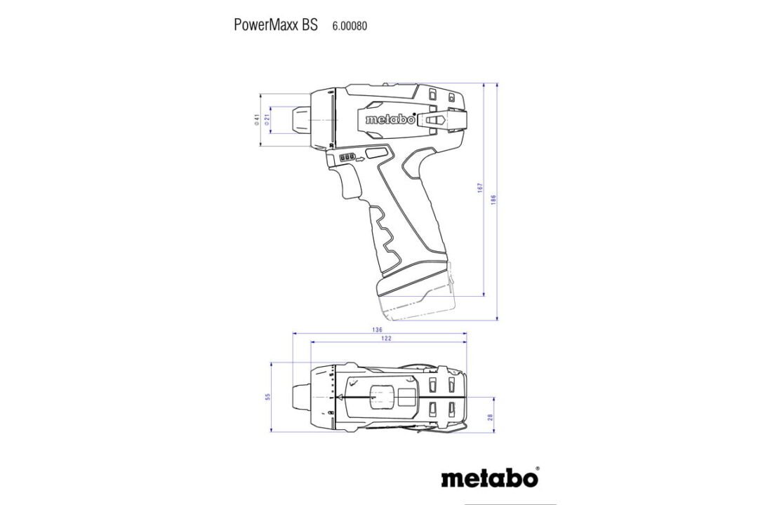 METABO AKU BUŠILICA/ODVIJAČ POWERMAXX BS BASIC 2x2Ah - Slika 4