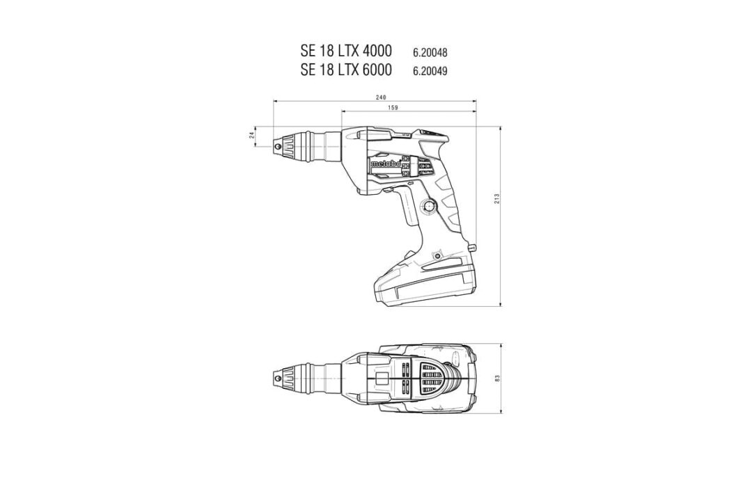 METABO AKU ODVIJAČ ZA KNAUF SE 18 LTX 6000 2x2Ah - Slika 5