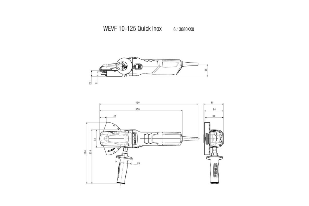 METABO BRUSILICA KUTNA WEVF 10-125 Quick Inox SA USKOM GLAVOM - Slika 2