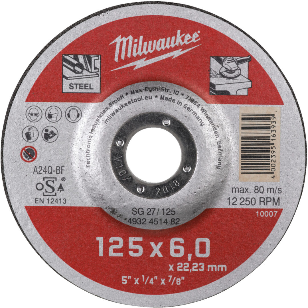 Milwaukee BRUSNA PLOČA ZA METAL SG27 125X6MM