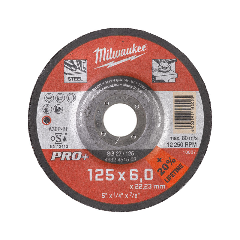 Milwaukee BRUSNA PLOČA ZA METAL SG27 PRO+ 125X6MM
