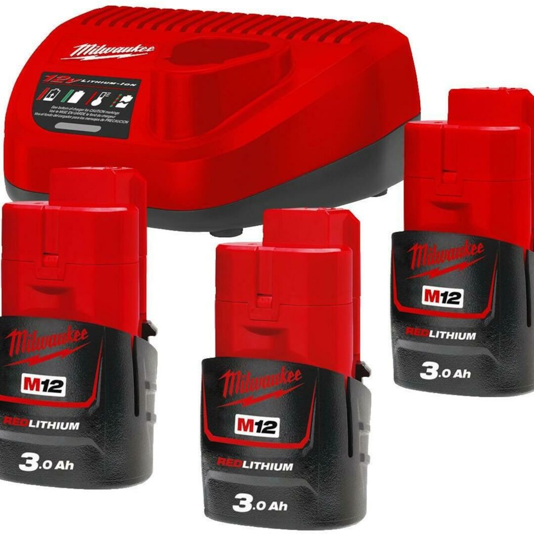 Milwaukee M12 NRG-303 AKU SET BATERIJA I PUNJAČ 3X 3,0AH
