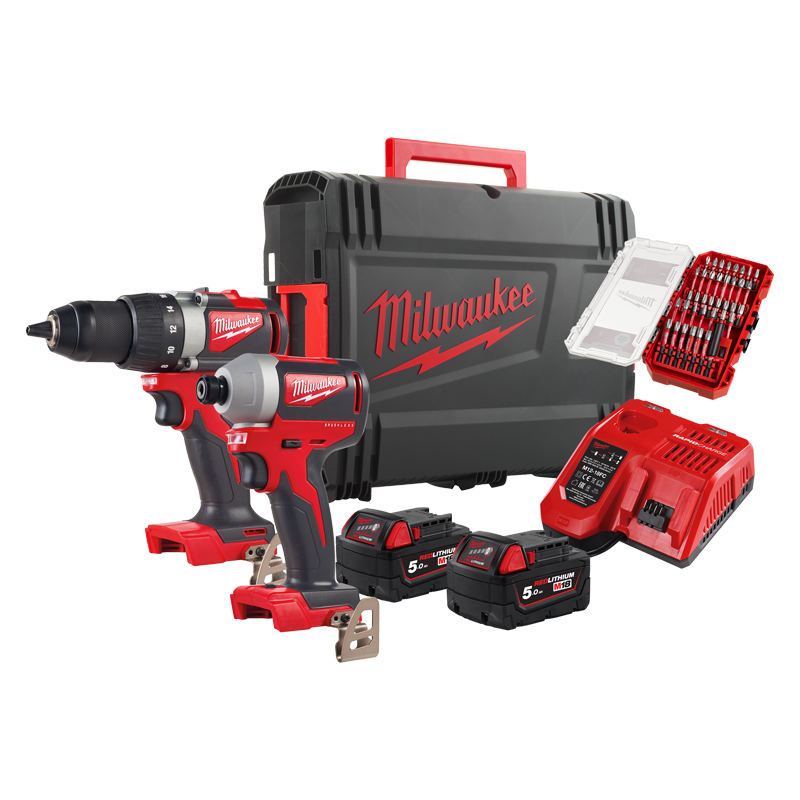 Milwaukee M18 BLP2B2-502+set nastavaka akumulatorski komplet alata